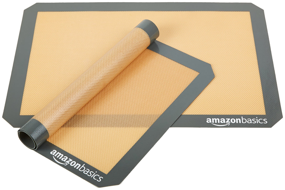 Amazon Basics baking mat set, 16.5 x 11.6 inches, two-pack.