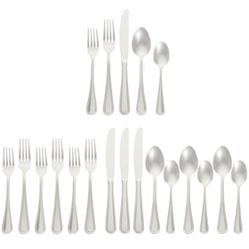 Amazon Basics silverware with crown edge closeup shows durable daily use.