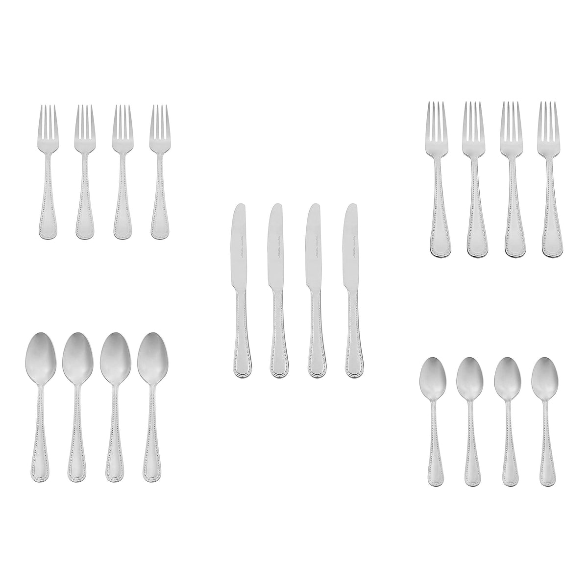 Amazon Basics elegant pearled edge dining collection complements any table decor