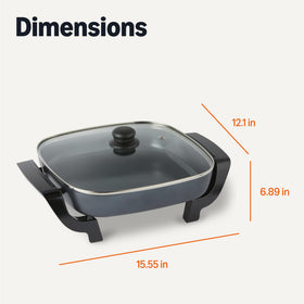 Amazon Basics 12x12-inch cooking surface ideal for family meals and batch cooking