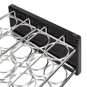 Sleek chrome-finish spice rack from Amazon Basics adds modern style.