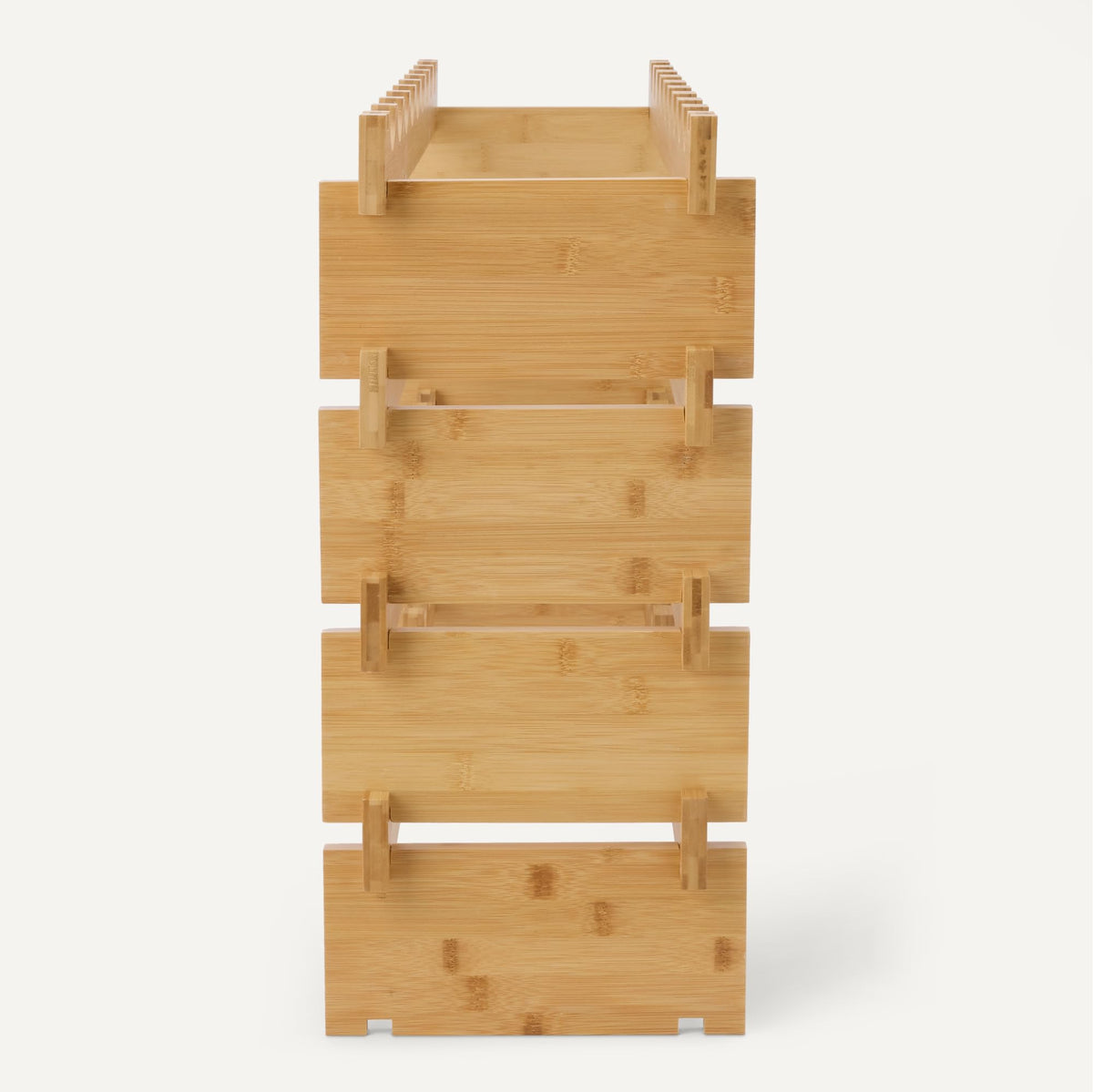Amazon Basics no-tool assembly bamboo rack saves setup time on your kitchen island.