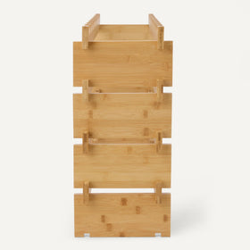 Amazon Basics no-tool assembly bamboo rack saves setup time on your kitchen island.