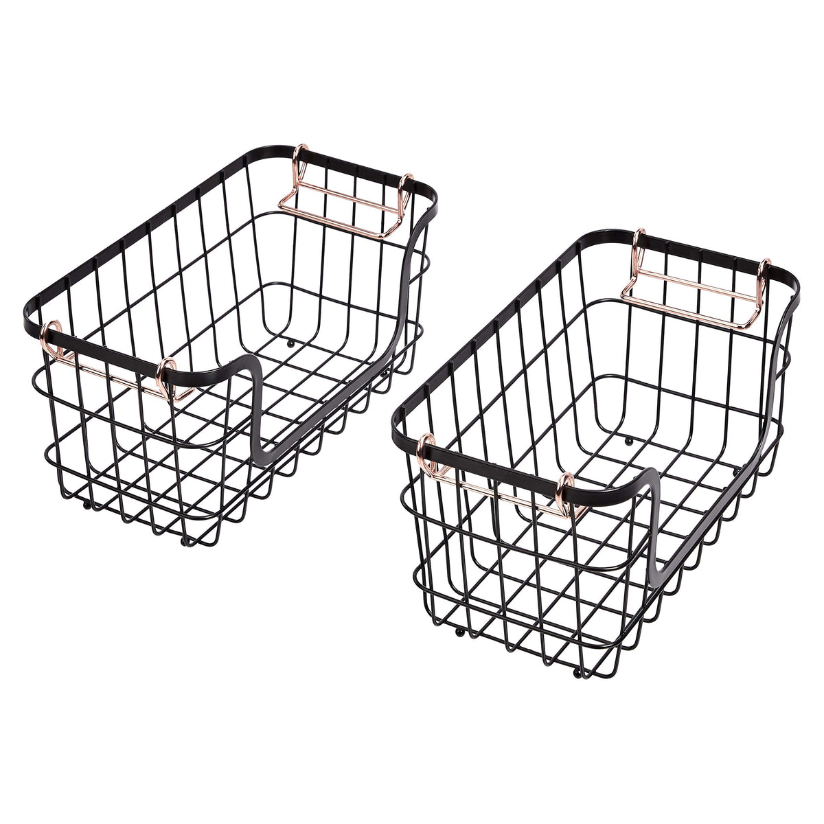 Amazon Basics basket in bathroom cabinet for bath items organization.
