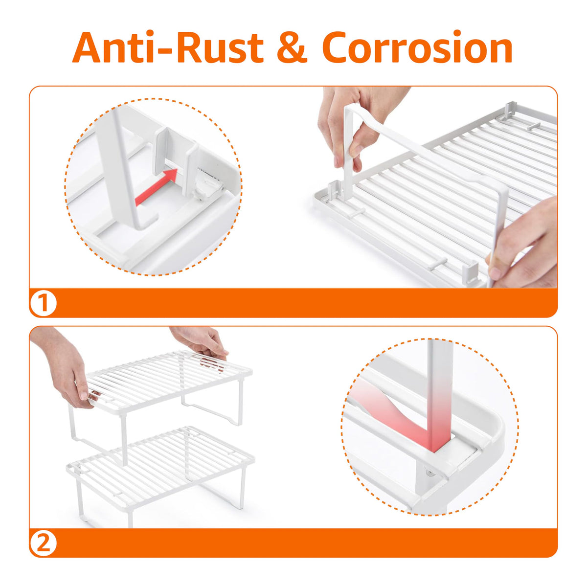 Amazon Basics durable coated steel shelves protect delicate items from scratches