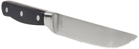 Amazon Basics stainless steel blade with full tang for reliable strength.