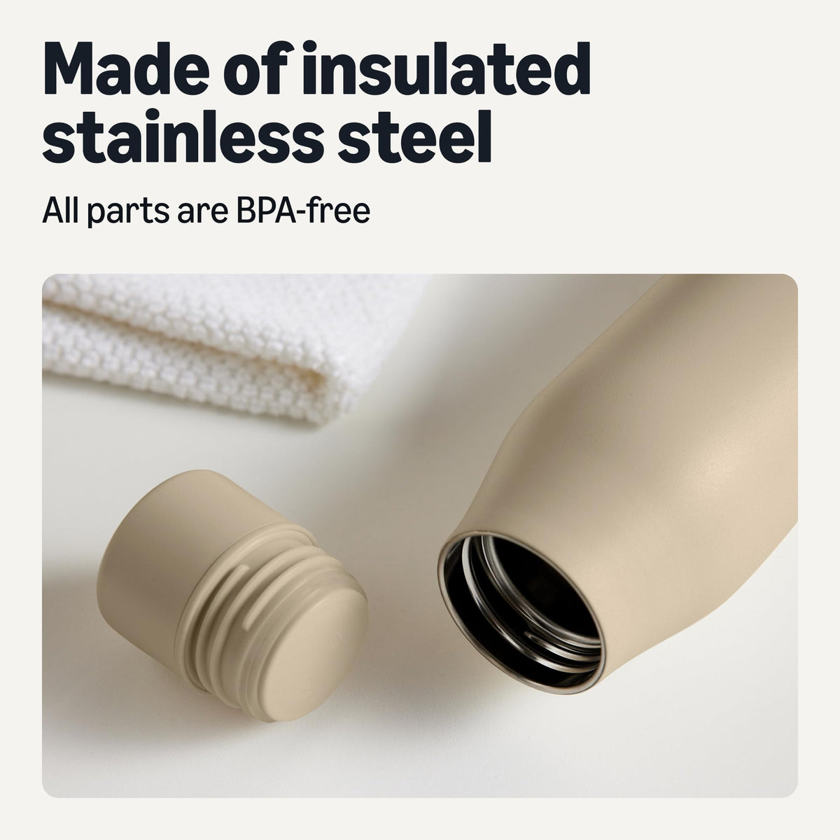 Amazon Basics stainless steel bottle reduces BPA exposure with durable construction