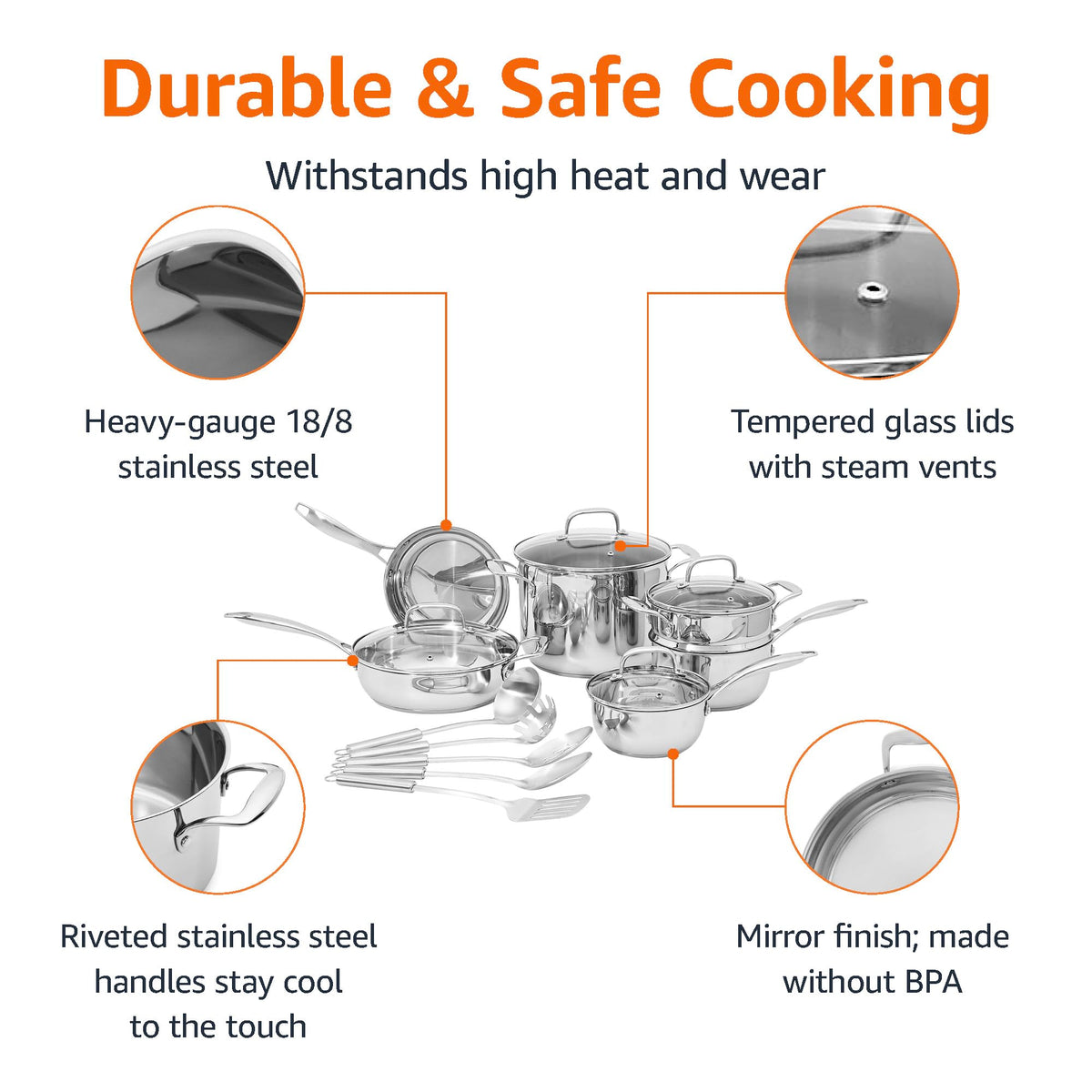 Amazon Basics 1.5-quart saucepan with lid ideal for sauces and reheating