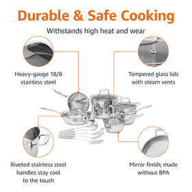 Amazon Basics 1.5-quart saucepan with lid ideal for sauces and reheating