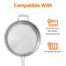 Amazon Basics 2.5-quart saucepan with lid versatile for simmering and warming