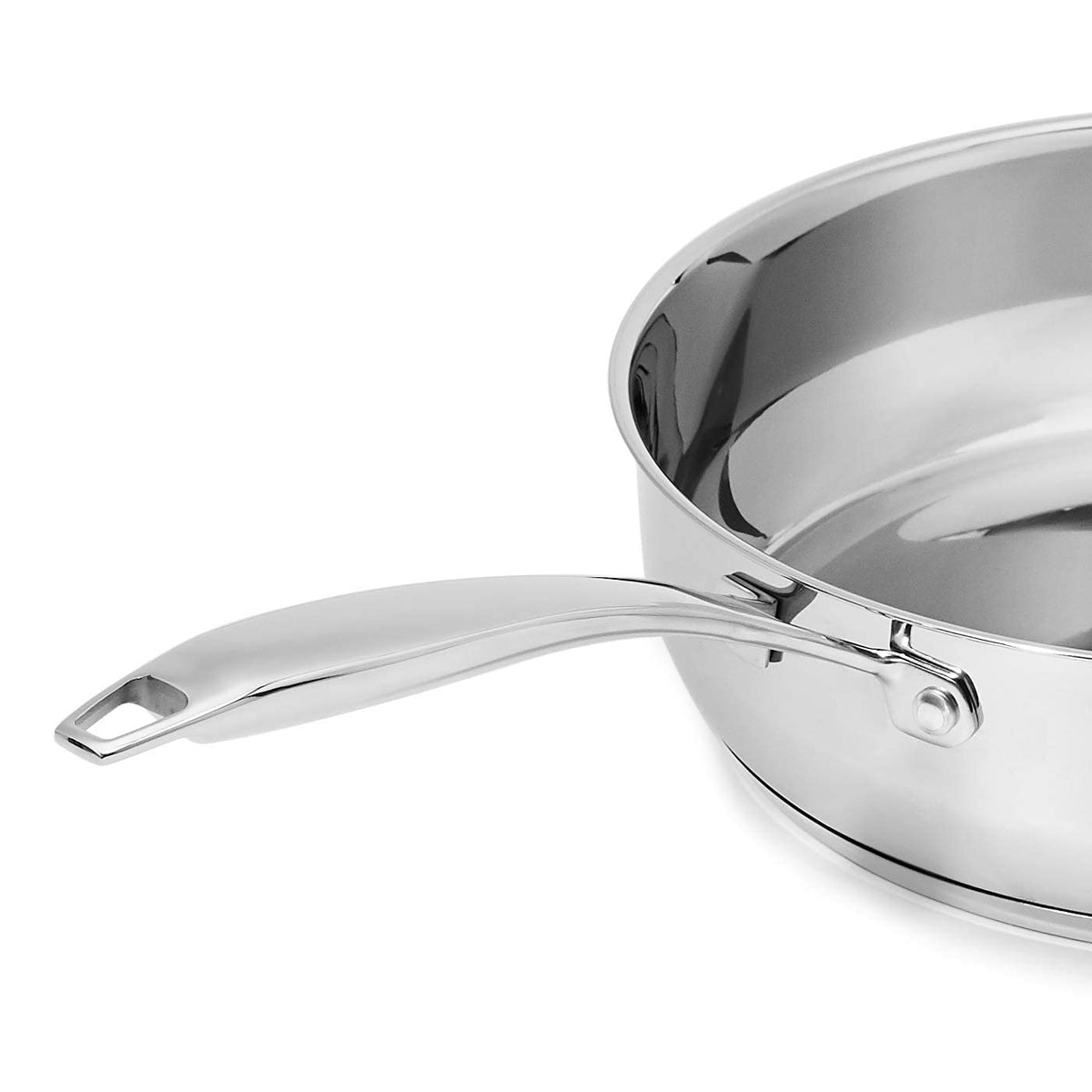 Amazon Basics 3-quart sauté pan with lid for browning and gentle simmering