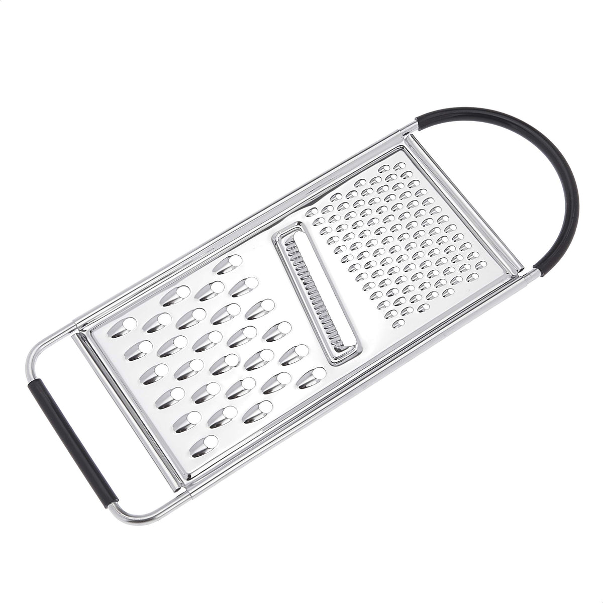 Amazon Basics stainless steel shredding holes deliver fast, smooth results for cheese and veggies.