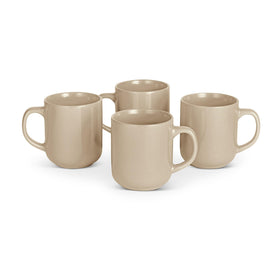 Amazon Basics stoneware mugs with gloss glaze for everyday coffee.