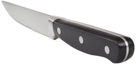 Amazon Basics table setting featuring steak knives for family meals.