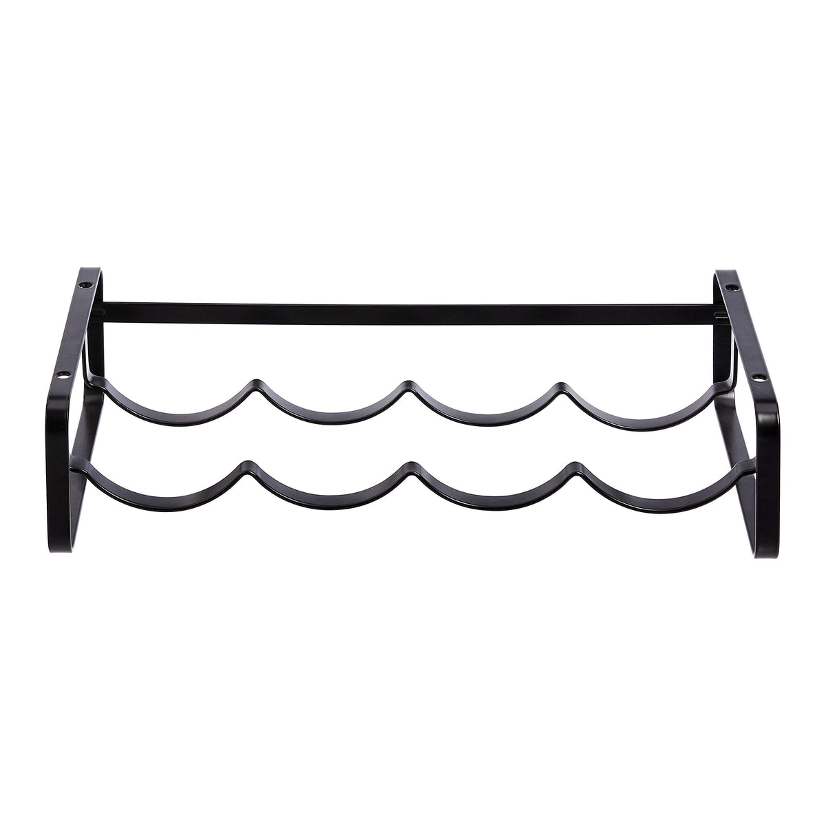 Amazon Basics wine rack side view highlighting compact, space-saving countertop design.