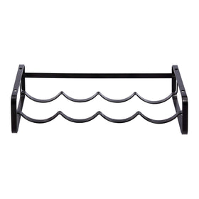 Amazon Basics wine rack side view highlighting compact, space-saving countertop design.