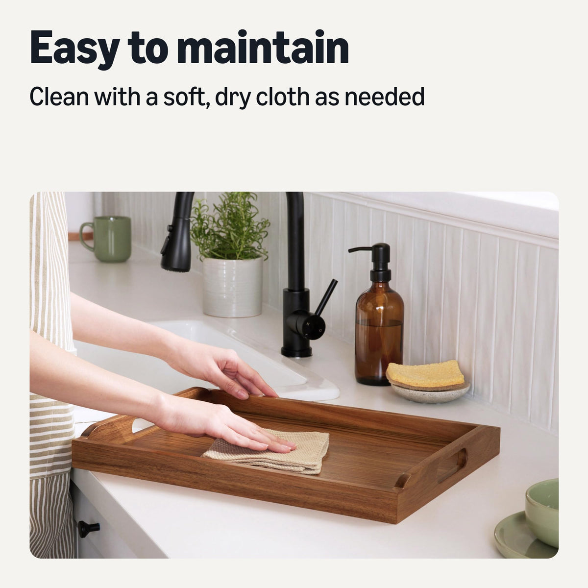 Amazon Basics hand wash only care instructions to protect the finish