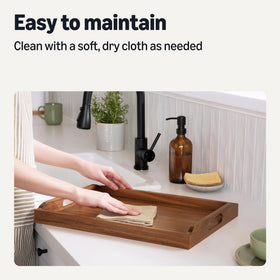 Amazon Basics hand wash only care instructions to protect the finish