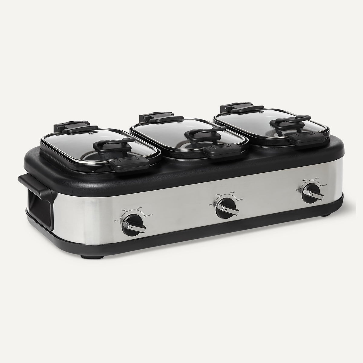 Amazon Basics dishwasher-safe pots lift out easily for quick cleanup.