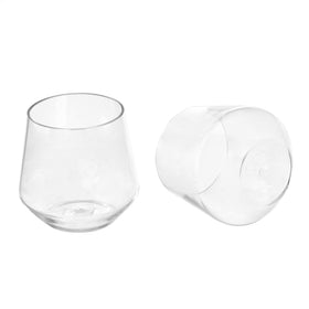 Clear look-alike glass Amazon Basics Tritan glasses, BPA-free and durable.