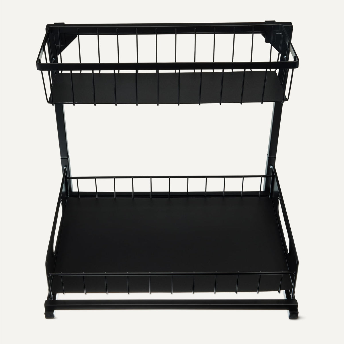 Amazon Basics rust-resistant black finish keeps under-sink clutter ready for daily use