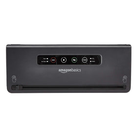 Amazon Basics vacuum sealer with built‑in cutter enabling custom bag sizes.