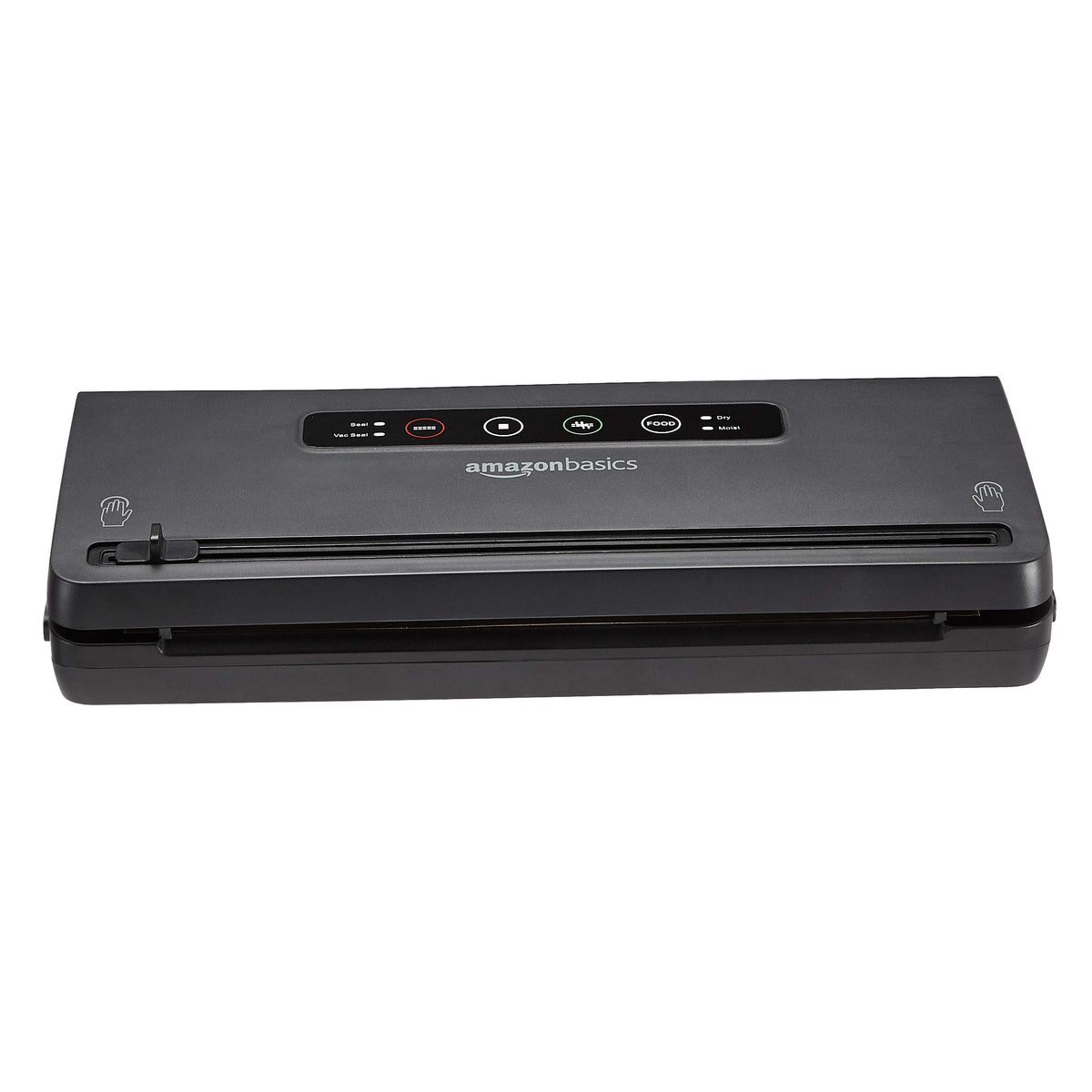Amazon Basics vacuum sealer highlighting dry-wet mode for versatile sealing.