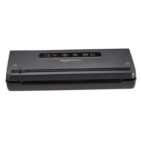 Amazon Basics vacuum sealer highlighting dry-wet mode for versatile sealing.