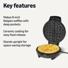 Amazon Basics waffle iron browning control dial for customizable crust.