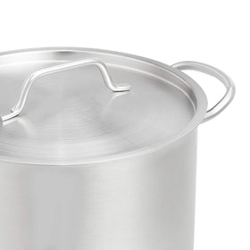 Amazon Basics induction compatible stock pot dishwasher safe for easy cleanup.