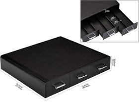 Amazon Basics K-Cup drawer three drawers open for easy loading and unloading.