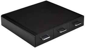 Amazon Basics K-Cup drawer front view with a sleek handle for quick access.