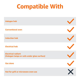 Amazon Basics reinforced side handles for safe lifting during cooking.