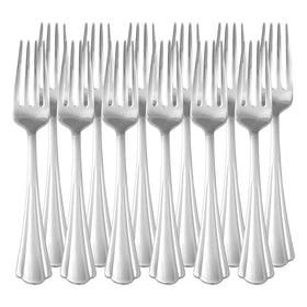 Amazon Basics silver finish dinner forks add a classic touch to meals.