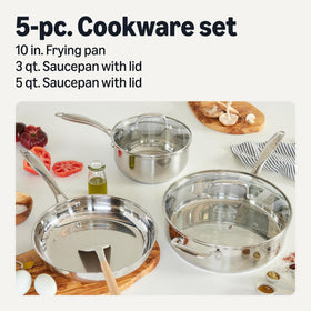 Amazon Basics 3-quart saucepan with lid for smooth, even simmering