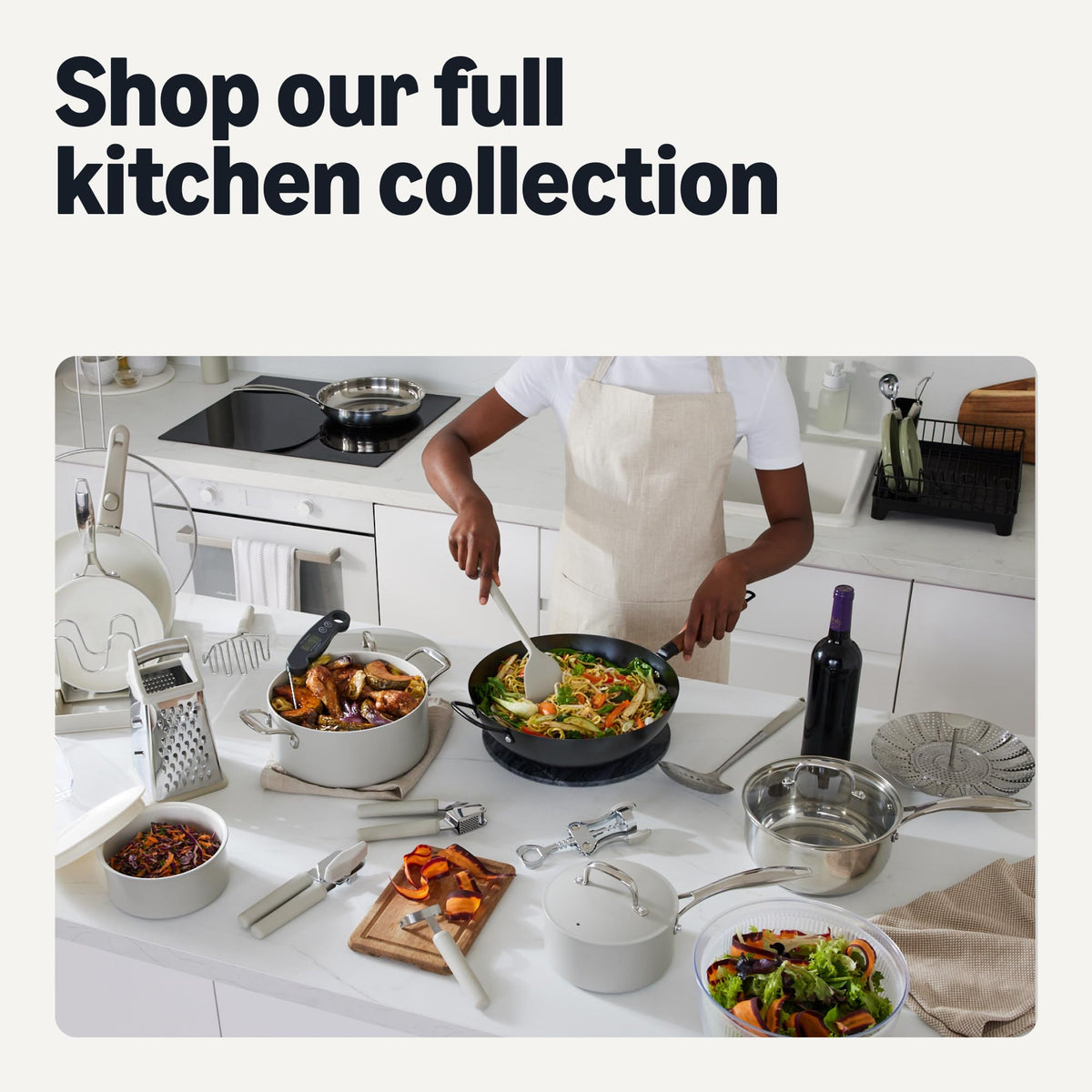 Amazon Basics stay-cool handle design for safe, comfortable cooking