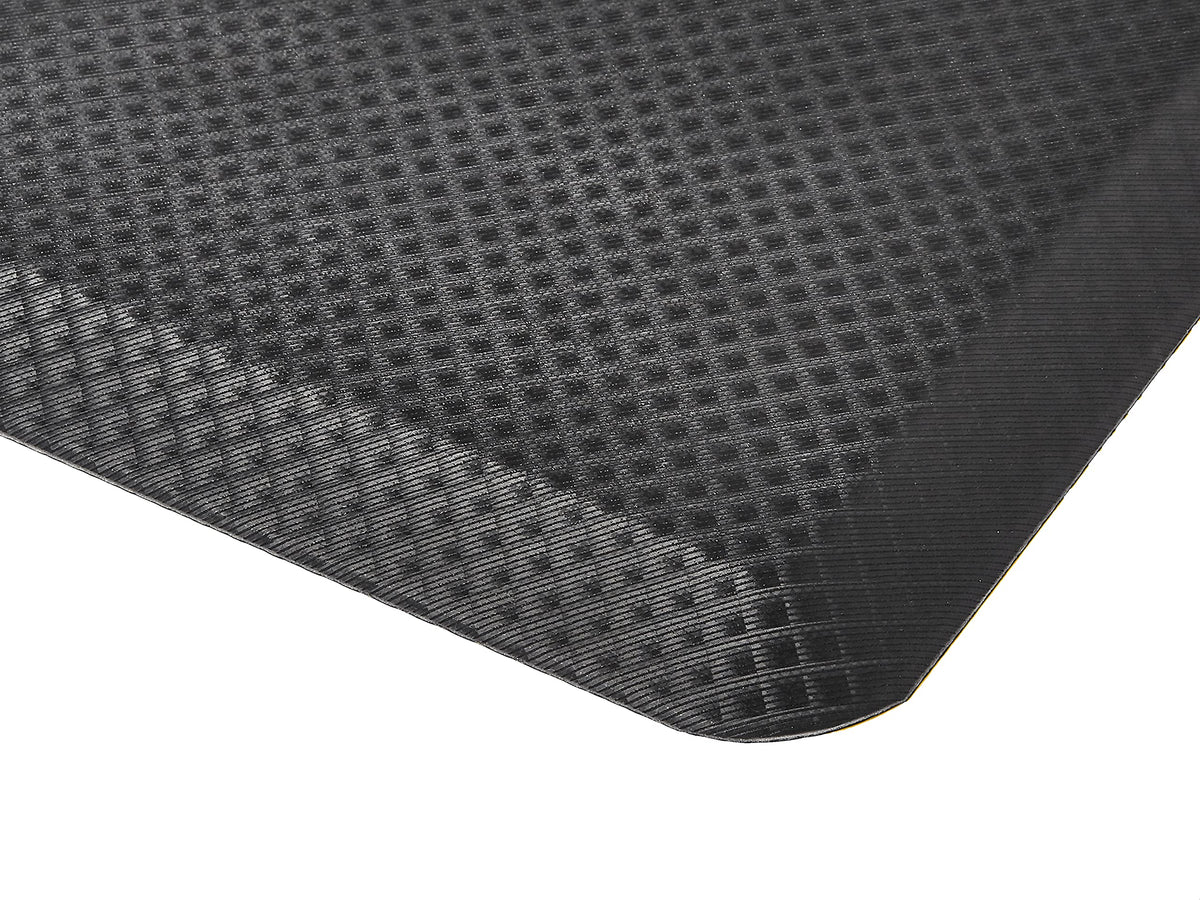 Amazon Basics mat at a service counter eases foot strain during shifts.