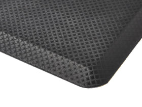 Amazon Basics mat at a service counter eases foot strain during shifts.