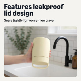 Amazon Basics thermos with built-in carry handle for on-the-go meals.