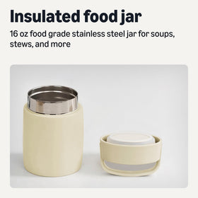 Amazon Basics thermos with double-wall insulation to keep hot meals hot for hours.