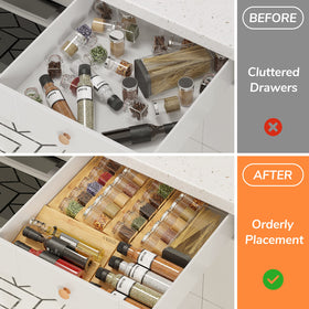 AMBIRD bamboo finish adds an elegant touch to kitchen storage.