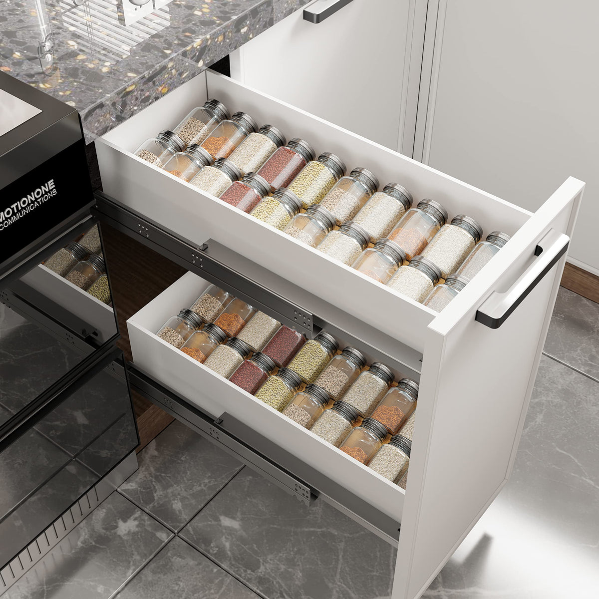 AMBIRD space-saving design helps declutter pantry and cabinet shelves.