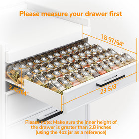 AMBIRD 48-jar capacity spice rack keeps jars neatly organized.