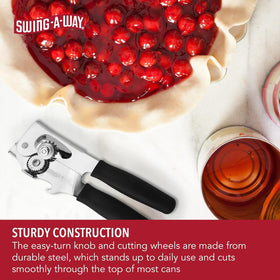 Amco Swing-A-Way can opener steel black operation mechanism for smooth turning.