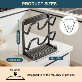 AMDISI pot lid storage rack base holds utensils to reduce clutter