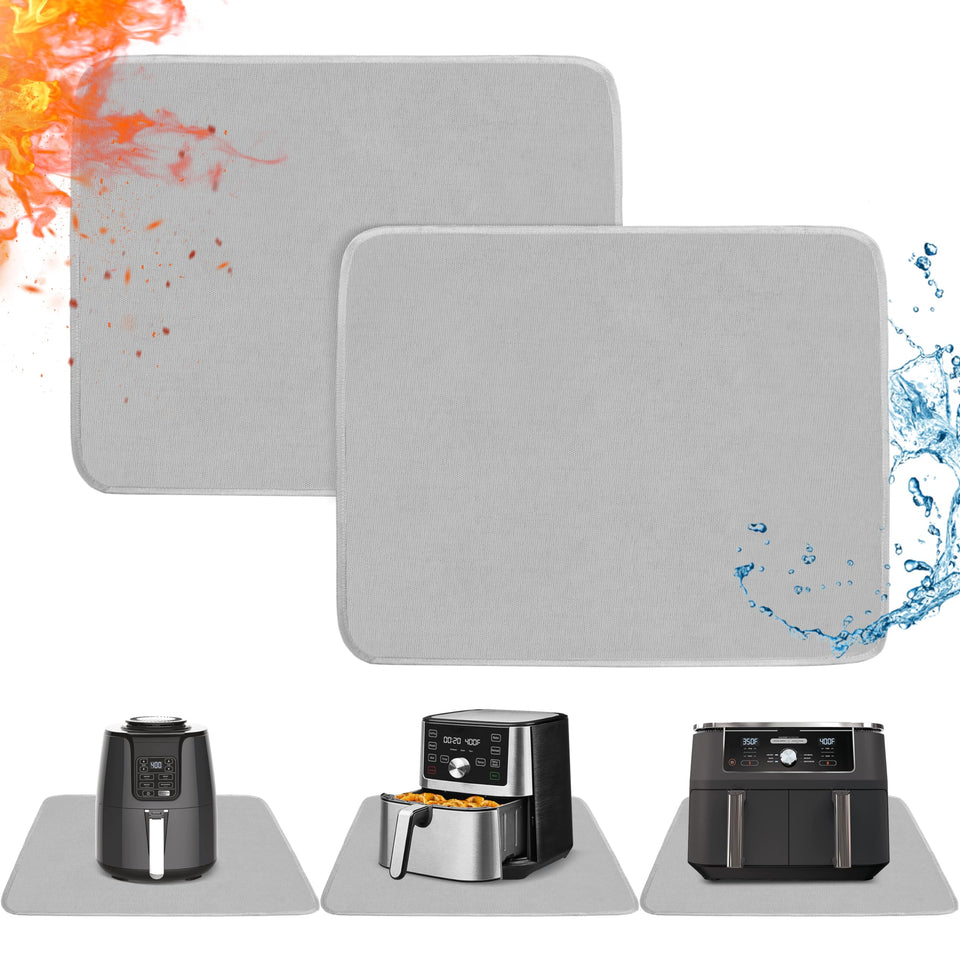 Amerbro heat-resistant mats on a countertop protecting surfaces from hot cookware