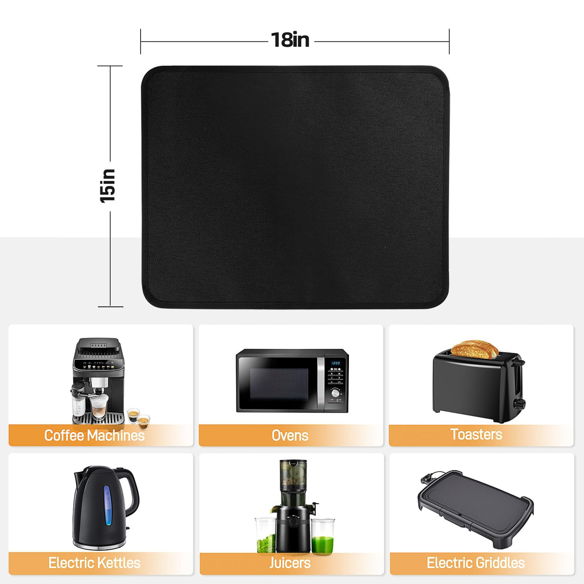 Amerbro sliding appliance mat provides anti-slip stability during use.