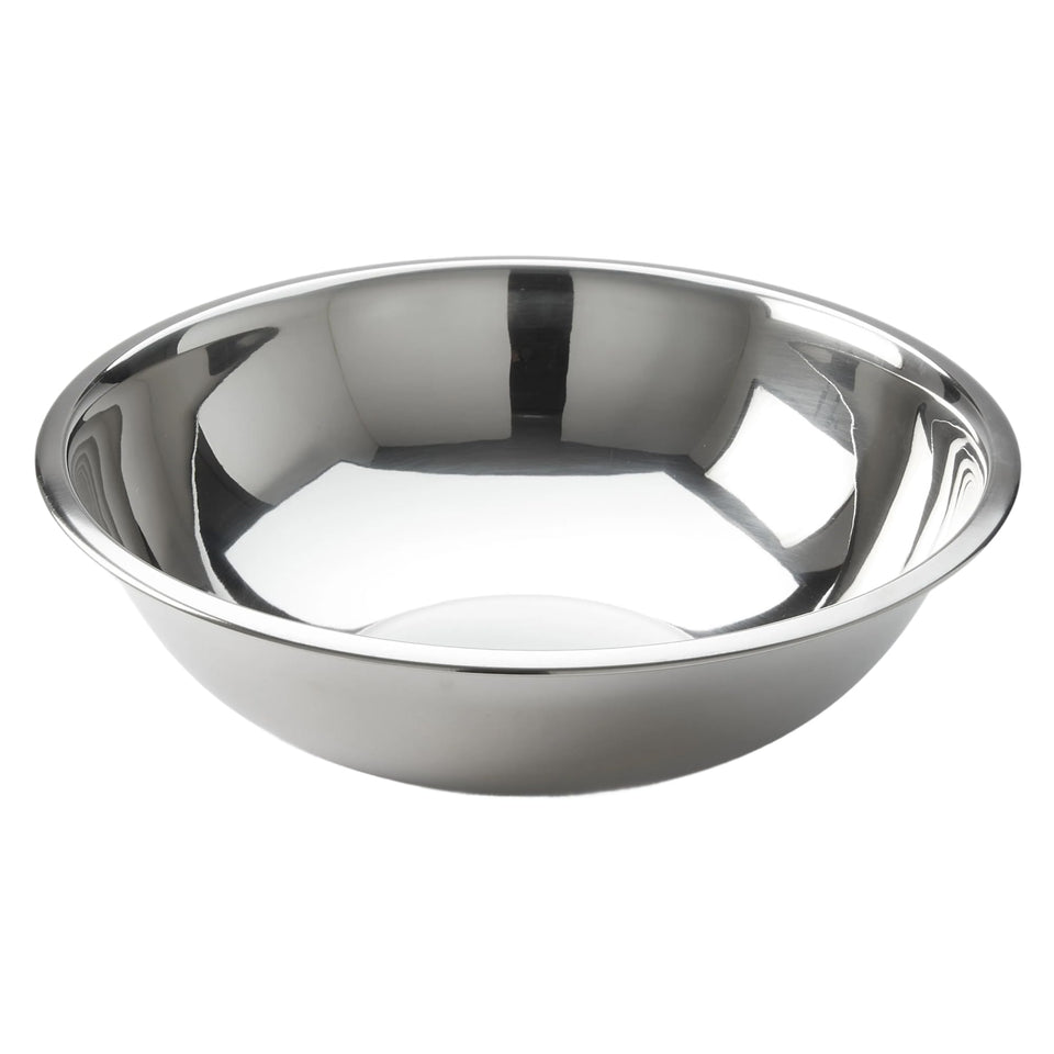 American Metalcraft 16-inch stainless steel mixing bowl highlighting its large capacity for big batches.