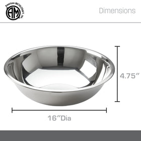 American Metalcraft mixing bowl ideal for dough, dressings, and batters for versatile kitchen prep.