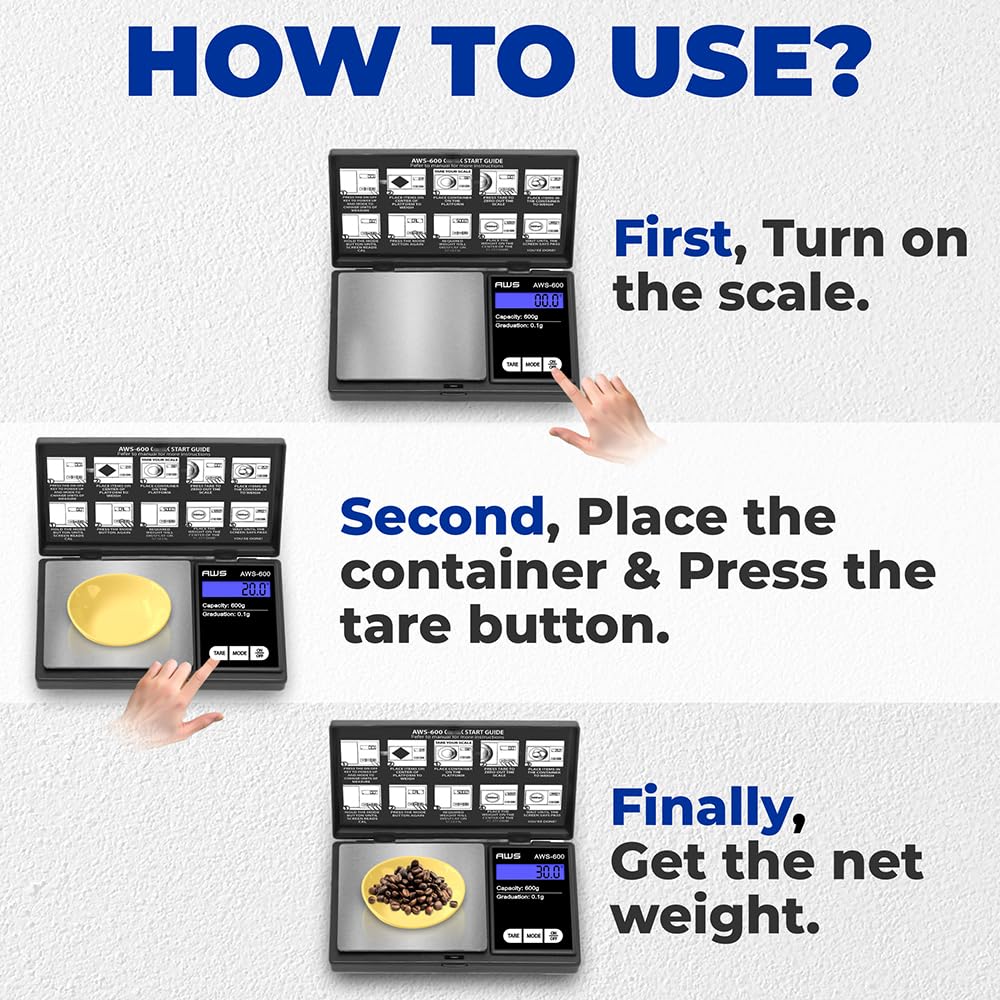 AWS-600 jewellery use; accurate gram and carat readings for jewelry inspections.